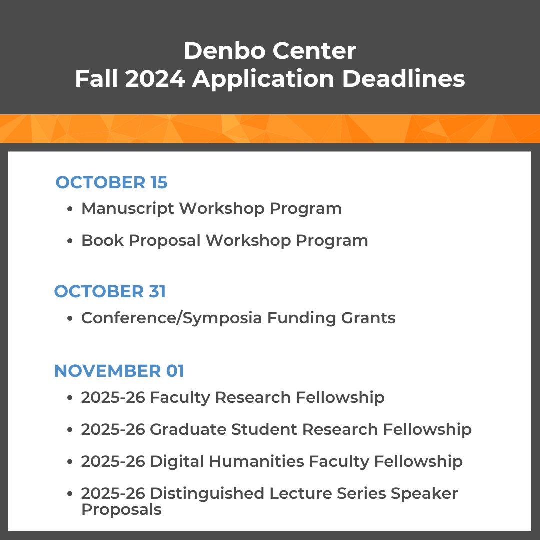 Denbo Center Fall 2024 Application Deadlines